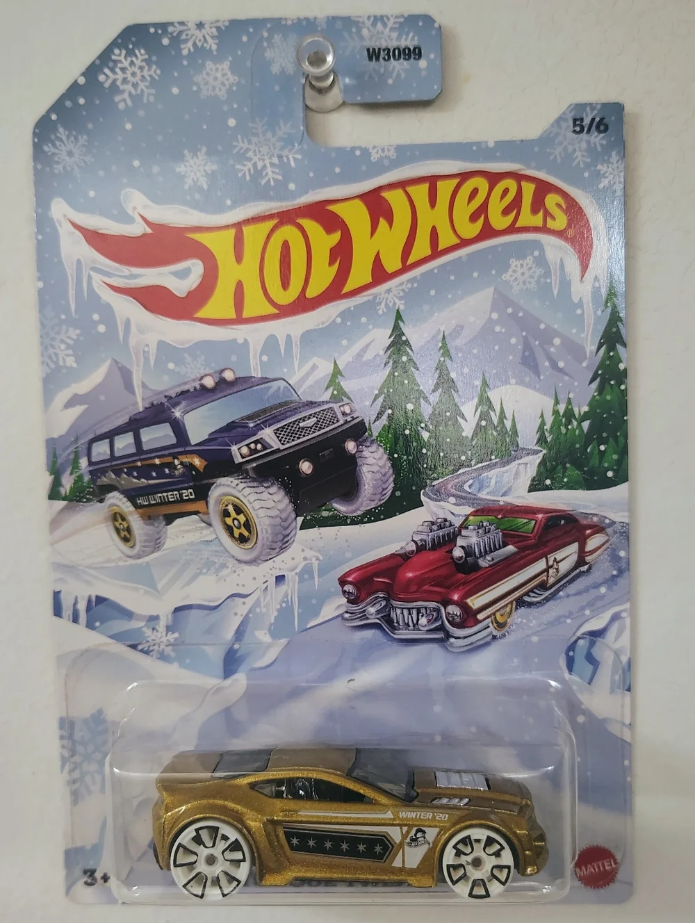 Torque Twister Hot Wheels 2020 Holiday Snow Card 5/6 Gold Diecast